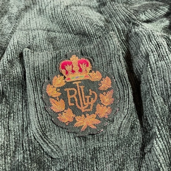 Lauren Ralph Lauren Petite M/P Oversize Corduroy Blazer Cardigan Green - Picture 2 of 7